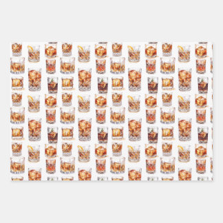 Papier Whiskey Wrapping - Papier cadeau Cocktail