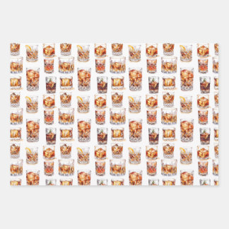 Papier Whiskey Wrapping - Papier cadeau Cocktail