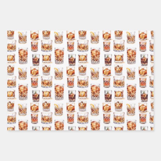 Papier Whiskey Wrapping - Papier cadeau Cocktail (Devant)