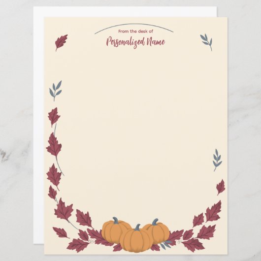 Papier Whispers Of Fall Unlined Paper Sheet (Devant / Derrière)