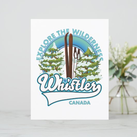 Papier Whistler Canada, explorer la nature, logo ski (Debout devant)