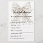 Papier White Bow Pearl Couple Trivia Fête des mariées Jeu (Devant)