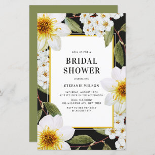 Papier White Dahlia Botanical Bridal Shower Invitation