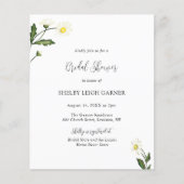 Papier White Daisy Floral Budget Bridal Douche Invitation (Devant)