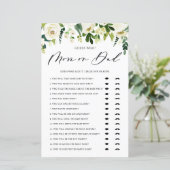 Papier White Winter Flowers Devinez Qui Maman ou Papa Jeu (Debout devant)