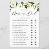 Papier White Winter Flowers Devinez Qui Maman ou Papa Jeu (Devant)