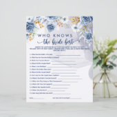 Papier Who Knows the Bride Best Games Bridal Shower  (Debout devant)