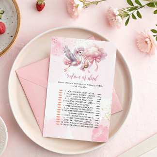 Papier Who Will Baby Be Like? Mom or Dad Game Pink Theme 