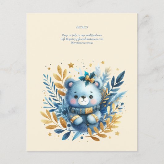 Papier Wild One Bear 1er anniversaire (ou EDIT AGE) Or Tu (Dos)