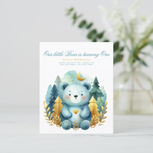 Papier Wild One Bear 1er anniversaire (ou EDIT AGE) Or Tu (Debout devant)