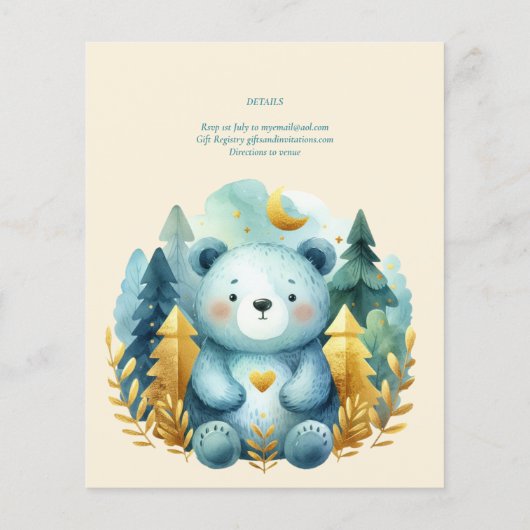 Papier Wild One Bear 1er anniversaire (ou EDIT AGE) Or Tu (Dos)
