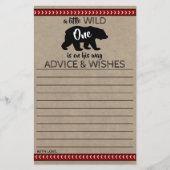 Papier Wild One Boys Baby shower Conseils et souhaits (Devant)