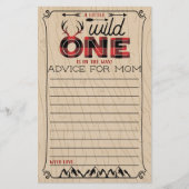 Papier Wild One Boys Rustic Plaid Lumberjack Conseil bébé (Devant)