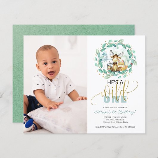Papier Wild One First Birthday Budget Invitations (Devant / Derrière)