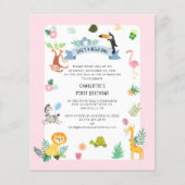 Papier Wild One Safari Animaux 1er anniversaire Invitatio (Devant)