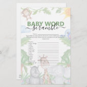 Papier Wild One Safari Baby shower Jeu (Devant / Derrière)