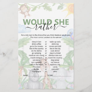 Papier Wild One Safari Voudrait-Elle Plutôt Baby shower J