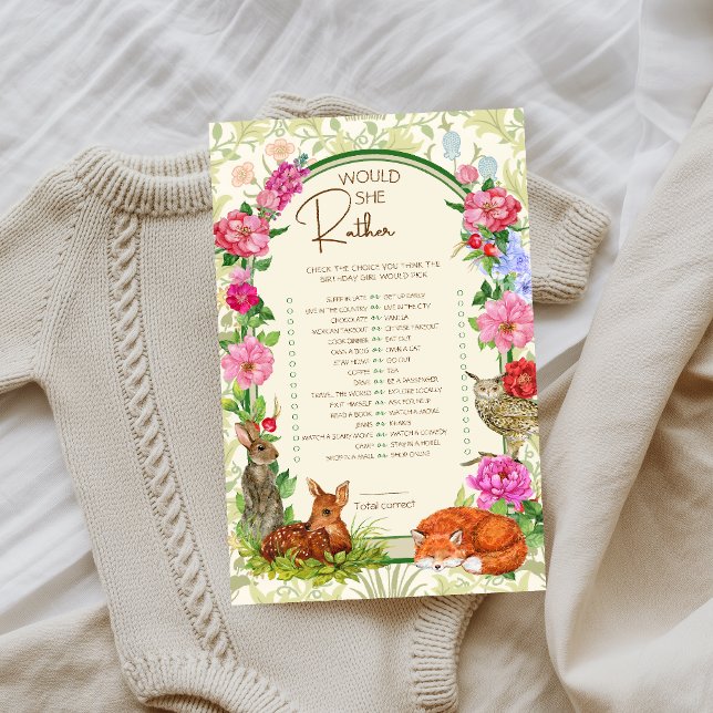 Papier Wild One Woodland Birthday Party Game (Créateur téléchargé)