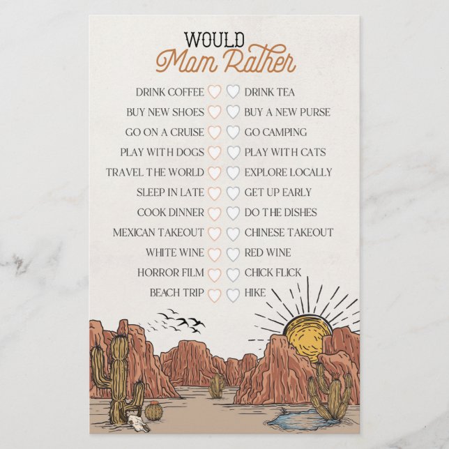 Papier Wild West Rodeo serait maman plutôt baby shower je (Devant)