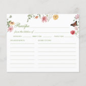 Papier Wildflower Bridal Shower Recipe Card (Devant)