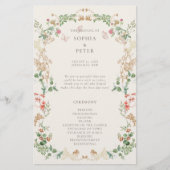 Papier Wildflower Garden Floral Wreath Ceremony Program (Devant)