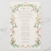 Papier Wildflower Garden Floral Wreath Ceremony Program (Dos)
