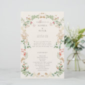 Papier Wildflower Garden Floral Wreath Ceremony Program (Debout devant)