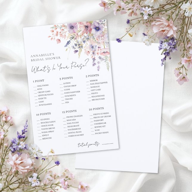 Papier Wildflower Purse Bridal Shower Game (Wildflower Purse Bridal Shower Game)