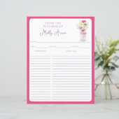 Papier Wildflowers Mason Jar Pink & Purple Recipe Sheets (Debout devant)