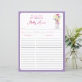 Papier Wildflowers Mason Jar Purple & Pink Recipe Sheets (Debout devant)