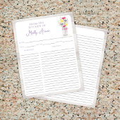 Papier Wildflowers Mason Jar Purple Rustic Recipe Sheets