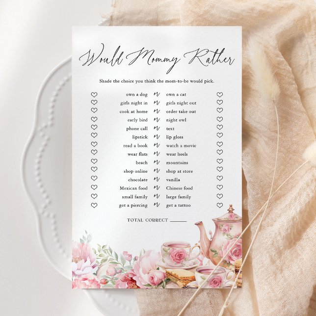 Papier Will Momal Plutôt Floral Thé Baby shower Jeu (Créateur téléchargé)