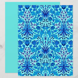 Papier William Morris Hyacinth Print, Aqua et Turquoise
