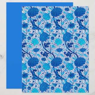 Papier William Morris Jacobean Floral, bleu Cobalt