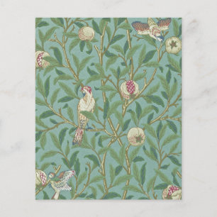 Papier William Morris, Oiseaux et Grenades - Vert