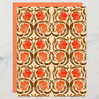 Papier William Morris Pimpernel, Mandarin Orange & Brown