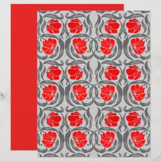 Papier William Morris Pimpernel, Silver Grey et Red