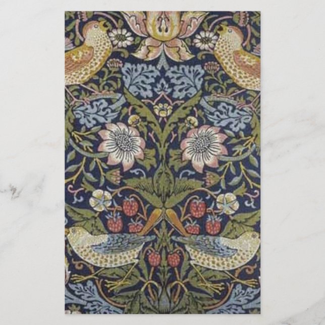 Papier William Morris Strawberry Thief Design 1883 (Devant)