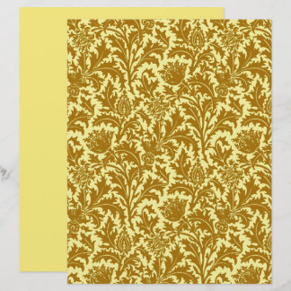 Papier William Morris Thistle Damask, Or de moutarde