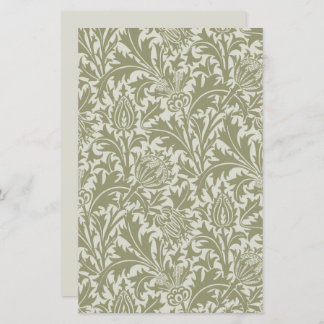 Papier William Morris Thistle Sage Green Motif