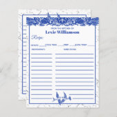 Papier Willow Bleu De Cuisine De Bleu & Blanc Personnalis (Devant / Derrière)