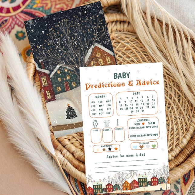 Papier Winter Baby Shower Predictions and Advice (Créateur téléchargé)