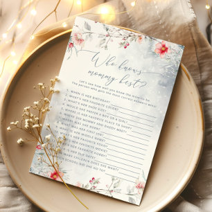 Papier Winter blue Qui connaît maman meilleur jeu de baby