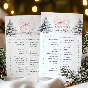 Papier Winter Bow Qui Connaît Maman Meilleur Baby shower