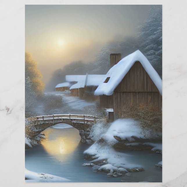 Papier Winter cottage (Devant)