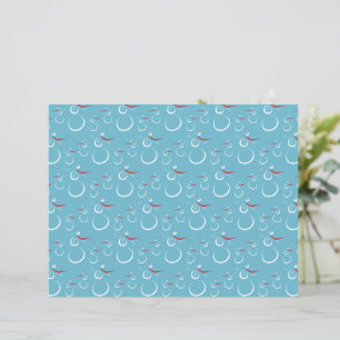 Papier Winter Cyan Cute Snowman Famille Motif