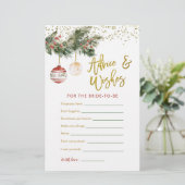 Papier Winter Deck the Halls Fête des mariées Adive & Wis (Debout devant)