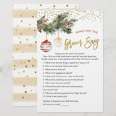 Papier Winter Deck the Halls Fête des mariées What Groom (Devant / Derrière)