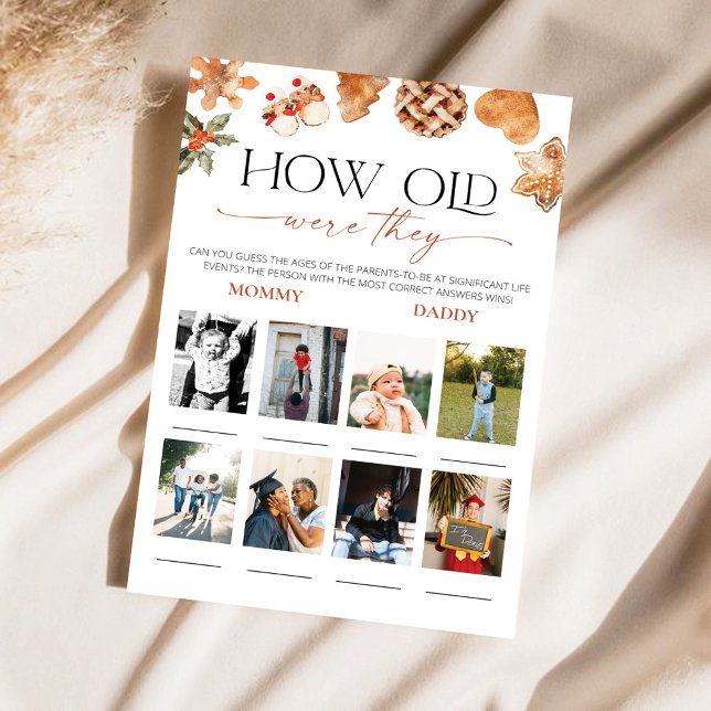 Papier Winter How Old Were They Baby Shower Game (Créateur téléchargé)