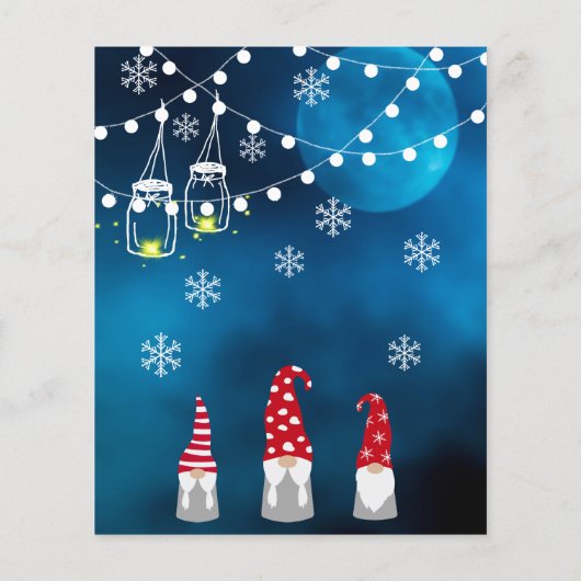 Papier Winter merveilleuse fête bleu gnome invitation (Dos)